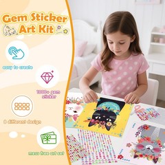 Gem Art Sticker Kit,Diamond Art Sticker Crafts for Kids Ages 412