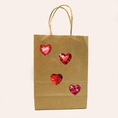 Diamond Heart Stickers,500Pcs Valentine’S Heart Simulated Gemstone 1 Inch Packag