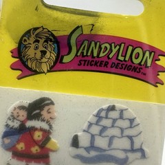 Vintage sandylion stickers Fuzzy Eskimo Extremely RARE SEALED 1 Sheet (3 Mods)