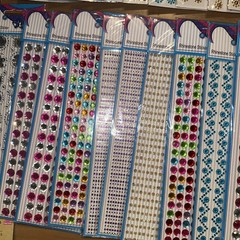 Lot Of 54 New Jewel Border Stickers Gemstone Multicolored adhesive Packs