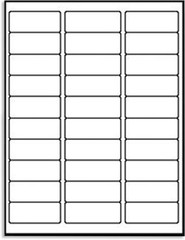30-Up 1 x 2-5/8 Shipping Address Labels, 15000 Total Labels