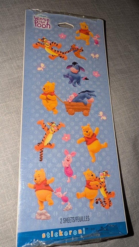Vintage Winnie The Pooh Eeyore Tigger Piglet Stickers 2 Sheets New Pack Hallmark