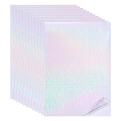 12x8in Holographic Laminate Sheets 12Pcs Sticker Paper Line Pattern