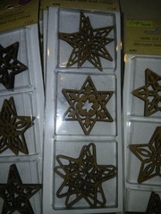 HUGE LOT Crafters Square 90 Wood STARS Laser Cut Kraft Icons 15 packs of 6 stars