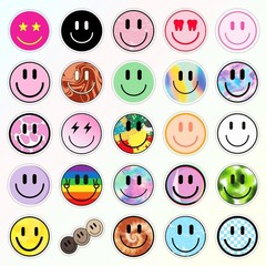 Wercokt 50 PCS Cute Smiling Water Bottle Stickers for Kids, Teaching Rewards,