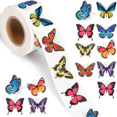 500 Pcs 1.5 Inch Colorful Butterfly Stickers Self-Adhesive Label Decals
