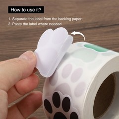 1 Roll Paw Print Thank You Labels 1.5″ Adhesive Gold Dog Paw Tags 500 Count/Roll