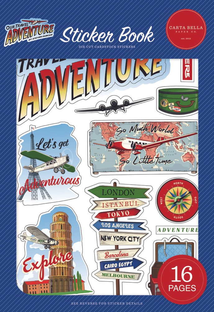 Carta Bella Paper OUR TRAVEL ADVENTURE Scrapbooking Sticker Book