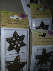 HUGE LOT Crafters Square 90 Wood STARS Laser Cut Kraft Icons 15 packs of 6 stars