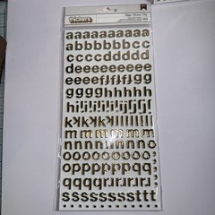 American Craft Thickers Sticko Alphabet Stickers Silver, Gold, Black Lot of 12