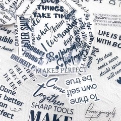 50Pcs Motivational Transparent Quote Stickers for Scrapbooking – Aesthetic Bl…