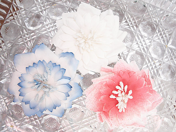 PRETTY Mix – 3 Flowers PINK WHITE & BLUE 80-85mm Manor House ConA