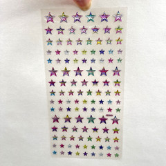 Pastel Rainbow Epoxy Glitter Star Dimensional Stickers Scrapbooking Cardmaking