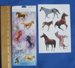 #22 NEW Lot-7 Sheets Horses Stickers Cardmaking Scrapbook Crafts DIY 1 Missing