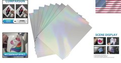 Clear Holographic Sticker Paper – Waterproof, 20 Sheets for Laser & Inkjet
