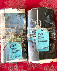 #26 – 150+pcs Blue Christmas JUNK JOURNAL 3D Kit with REAL EPHEMERA Mixed Media
