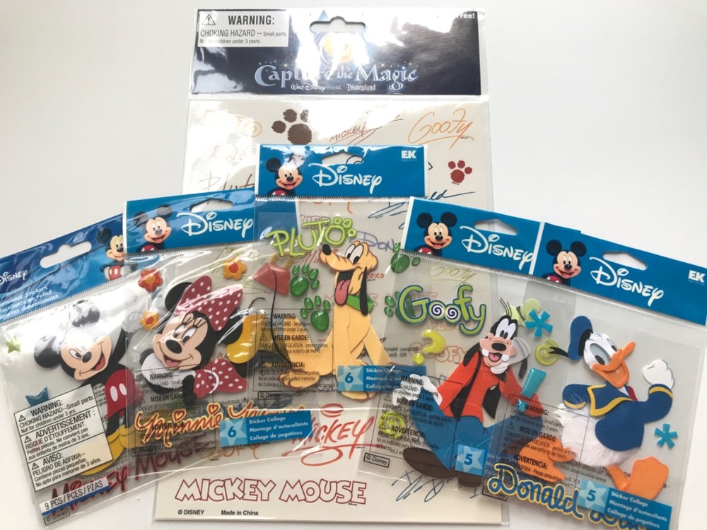 Disney Scrapbook Stickers Lot Mickey Minnie Pluto Goofy Donald Duck