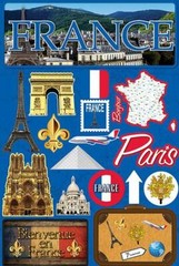 Stickers 3D France Paris Eiffel Bienvenue en France Map Flag Suitcase Plane