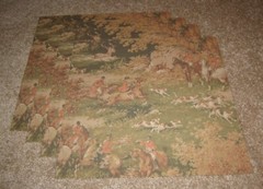 K&Company 12×12 Scrapbook Paper Lot of Four ~ Hunting Toile Printed Flat Paper