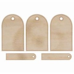 Kaisercraft Wood Flourishes ROUNDED TAGS FL498 Labels Pennants Card Making