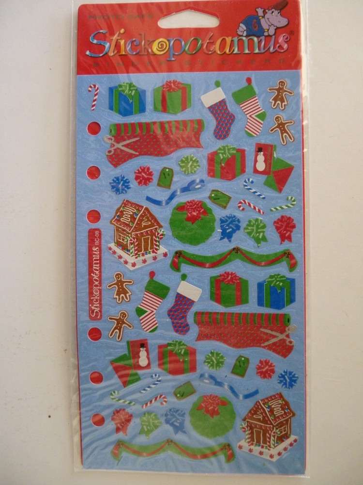 Stickopotamus/Sticko CHRISTMAS WRAP Binder Sheet Scrapbook Stickers New