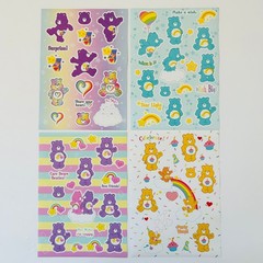 CARE BEARS sticker sheets Believe in U | Share your Heart 6″ x 8″ sheets 4pk
