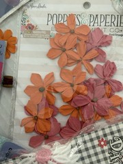 MixCraft Flower Embellishment Lot Paper Felt Fabric Crochet Appliques Scrapbook