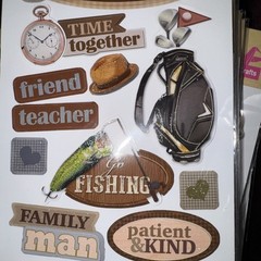 Crafters square pop up Grandpa stickers 11pc
