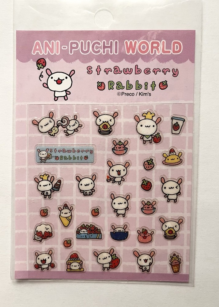 Strawberry Rabbit Stickers Ani-Punch World