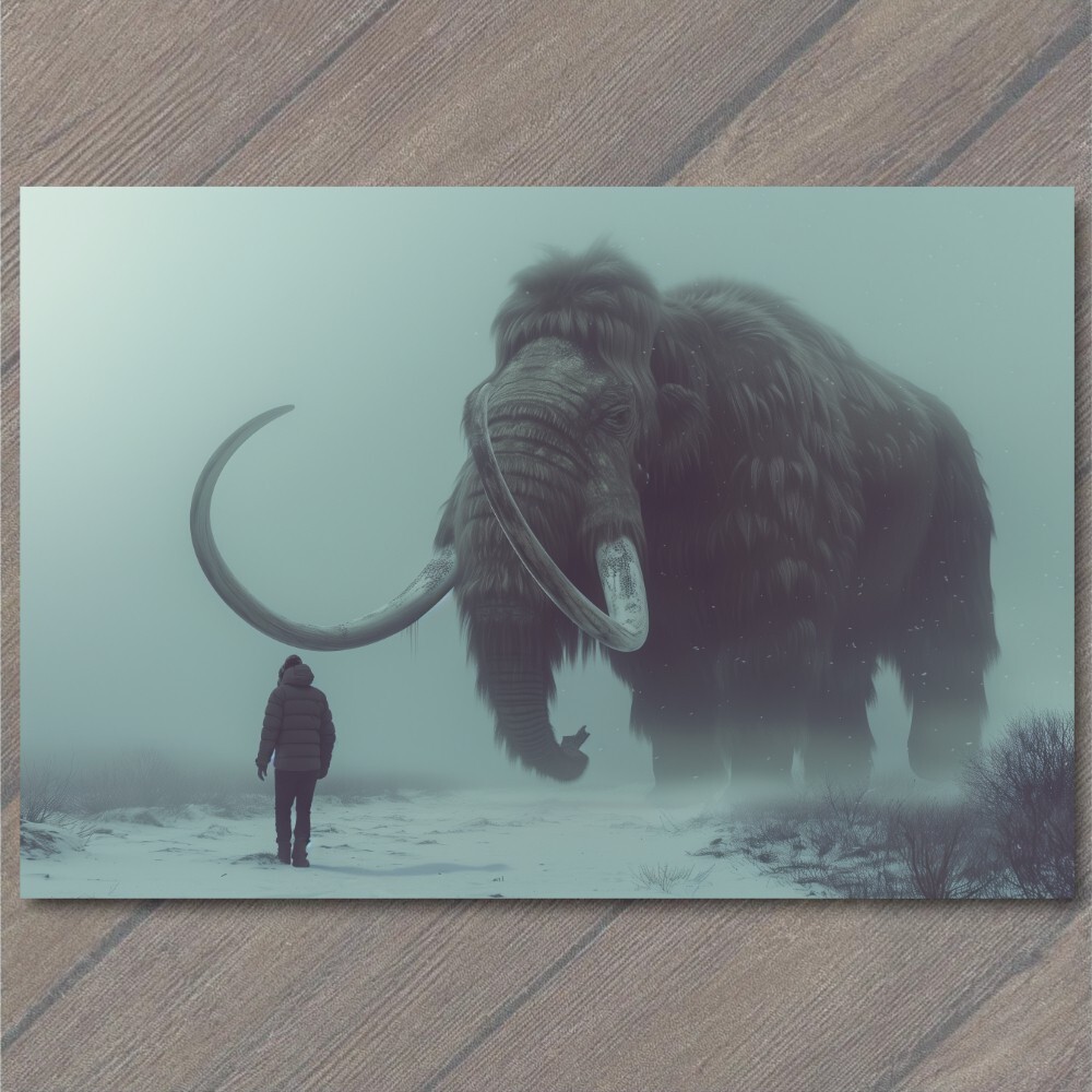 STICKER Woolly Mammoth Elephant Snowy Weird Vibe Strange Unusual Creepy Human
