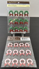 2 Recollections CHRISTMAS Red & Green Glitter Christmas Wreaths 12pc/pz New