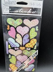 Sticko Pastel Patterned Hearts Stickers Planner Supply Valentine’s Day Crafts