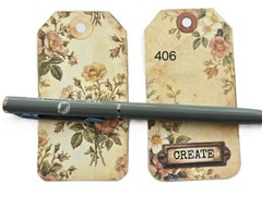 Vintage style Tags Supplies Scrapbooks Junk Journal 406