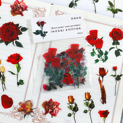160 PCS(4 Pack) Vintage Rose Floral Stickers, Retro Natural Plants Decals, Water