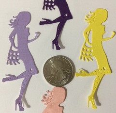 WOMAN WITH PURSE Die-Cut(6pc) 1″x 3″•Working Girl•Female•School •Dancer•Stripper