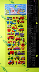Micro Cars Trucks & Construction Vehicles Puffy Stickers Pack