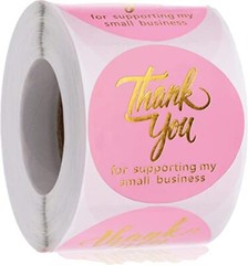 2″ Thank You for Supporting My Small Business Waterproof Stickers, 500 Pcs