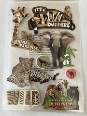 Recollections Autocollants Stickers 10 Pieces Safari Wildlife Zoo Jungle