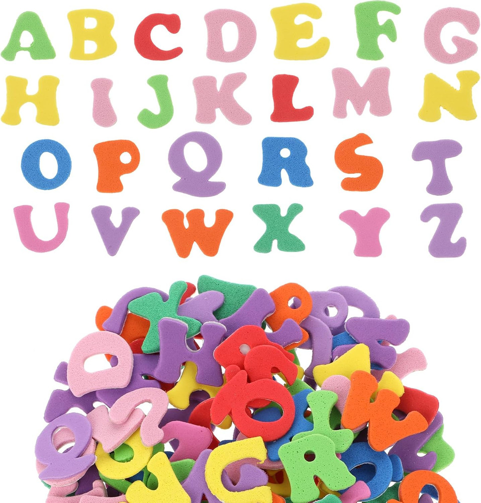 260Pcs Letter Stickers Small Foam Letter Stickers for Crafts, 10 Colors Self Adh