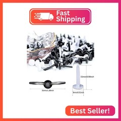 Bestartstore 200pcs 8x15mm Black and White Metal Brads Paper Fastener Brads Scra