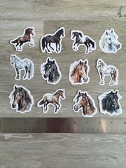 12 Noble Horses Junk Journal Stickers Scrapbook Western Ephemera