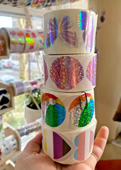 Retro Holiday Stickers Off The Roll: Spring Easter St. Paddy’s, Summer: U Choose