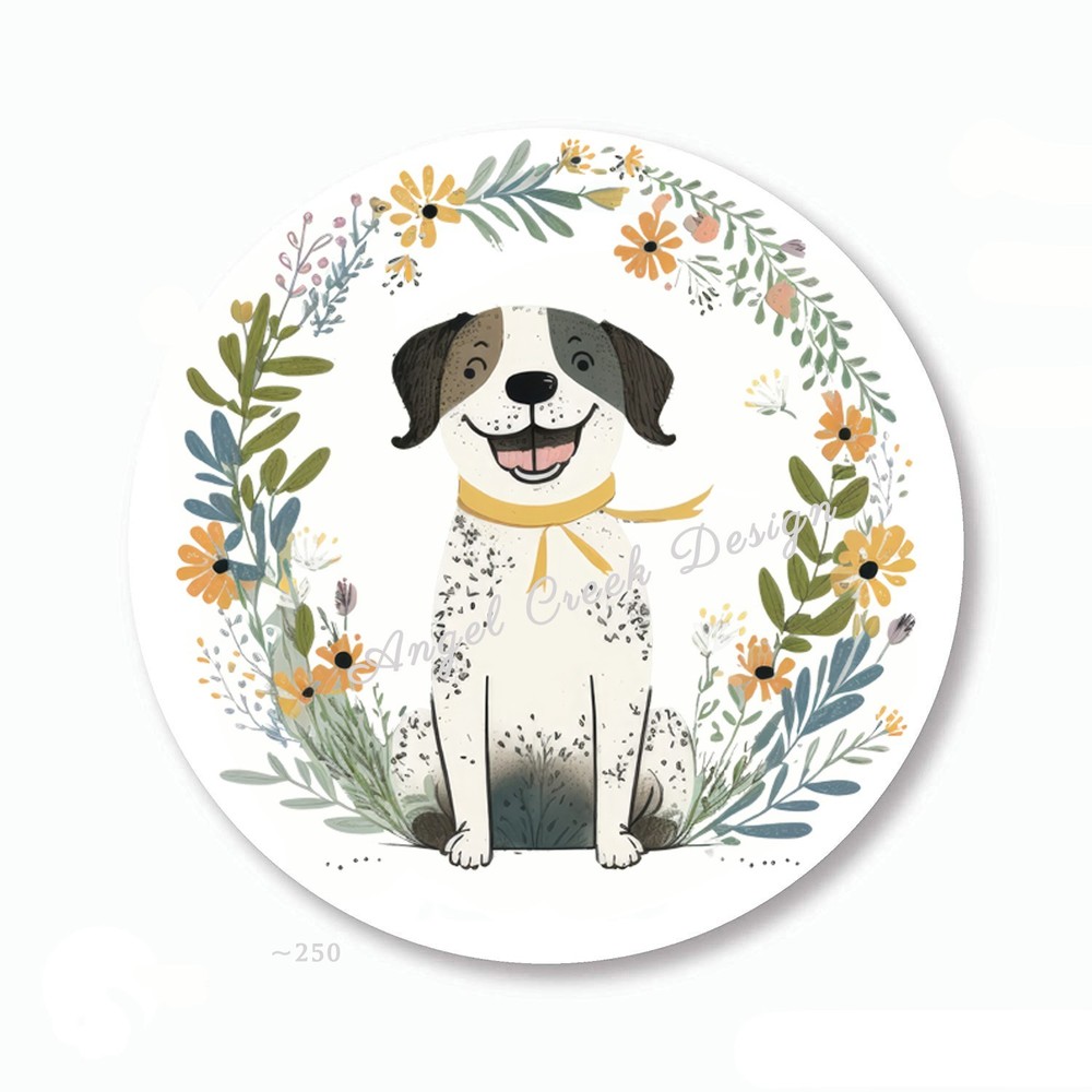 BLACK AND WHITE DOG SCRAPBOOK STICKERS ENVELOPE SEALS DOG LOVER FAVORS LABELS