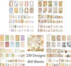 460 Sheets Vintage Scrapbook Papers Journaling Scrapbooking Supplies Kit junk jo