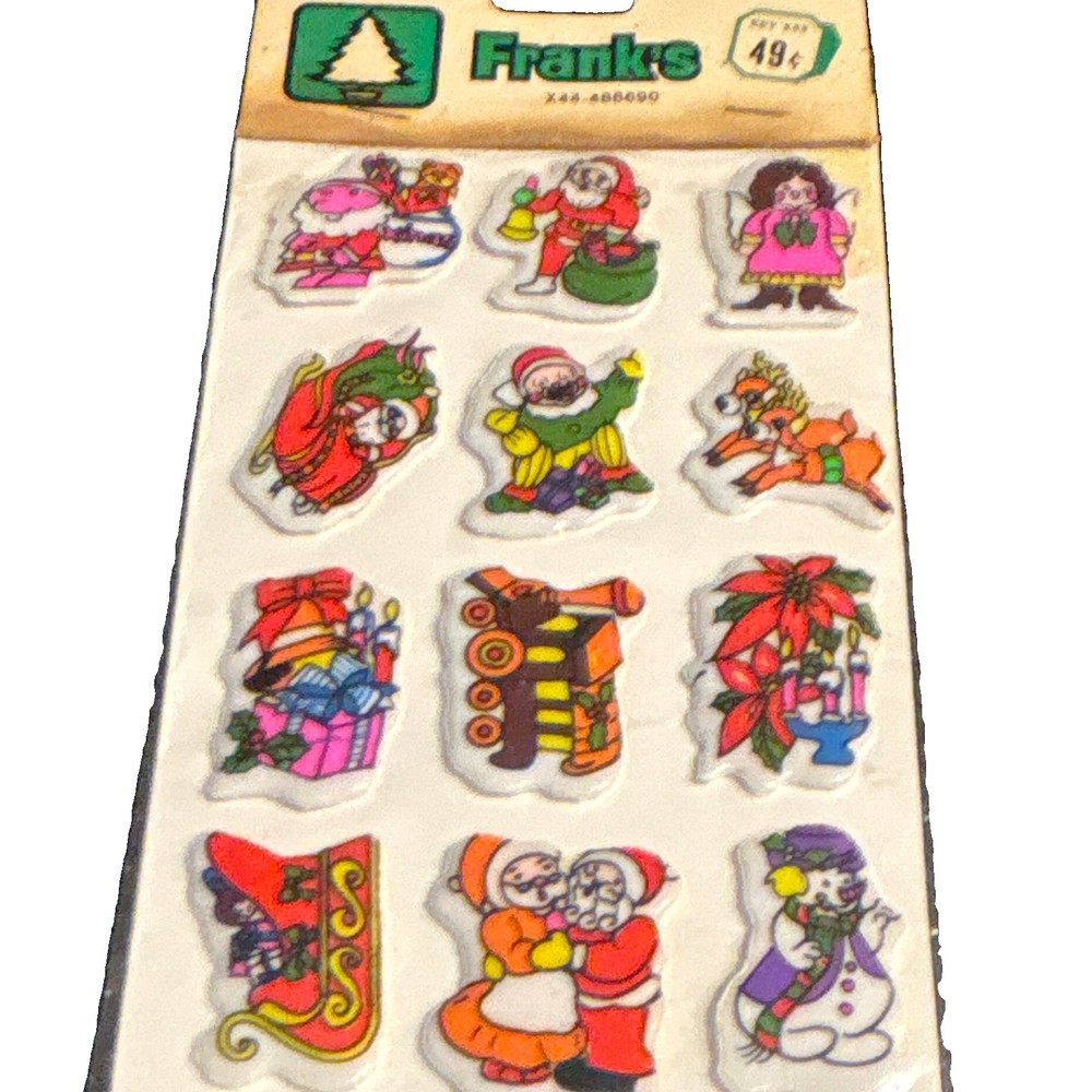 NOS Frank’s Christmas Puffy Stickers, Multicolor – MPN X44-488690
