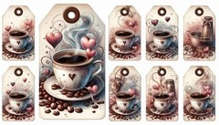 Coffee Embellishments Kit Junk Journal Scrapbook Choose A Set
