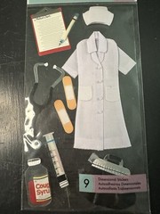 RARE Jolee’s Boutique Scrapbooking Sticker FEMALE DOCTOR MASK EYE CHART BANDAGES
