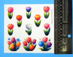 Pink Purple Orange White Red Purple Tulips & Tulip Bouquets Stickers Sheet