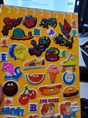 Stickers 1980’s puffy Baby Marvin Googly Eyes Food Monsters Hallmark Bugs + used