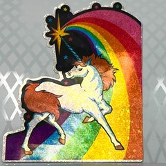 80s Unicorn Rainbow Prism Sticker Vintage Reproduction Retro Holographic Decal